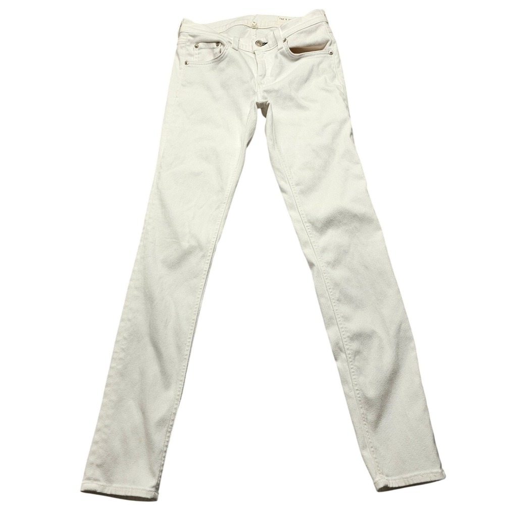 Rag & Bone JEAN Skinny Off-White‎ Denim Designer Preppy Casual Pants Size 27